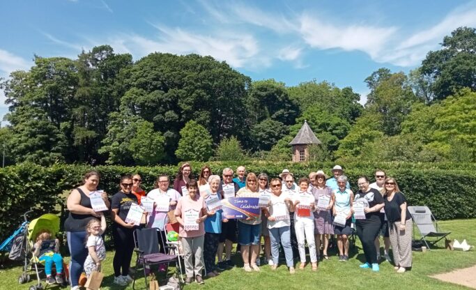 Volunteers from Antrim Foodbank celebrate Volunteer's Week with a picnic in Antrim Castle Gardens